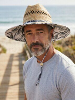 San Diego Hat Company Men's OS Panama Straw Hat, Natural, Tropical Band